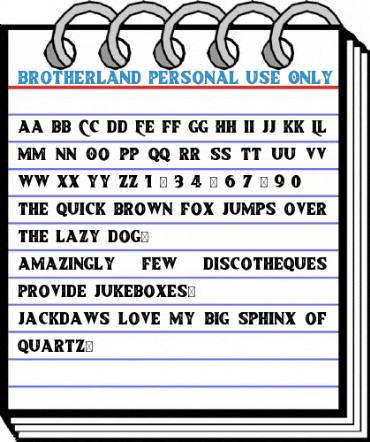 Brotherland Personal Use Only Font