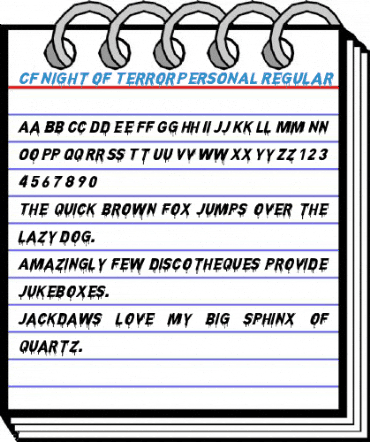 CF Night of Terror PERSONAL Regular Font