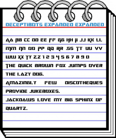 Deceptibots Expanded Expanded Font