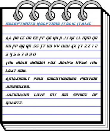 Deceptibots Halftone Italic Italic Font