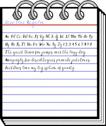 deep blue Regular Font