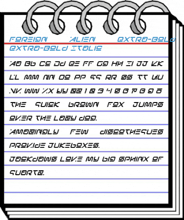 Foreign Alien Extra-Bold Italic Extra-Bold Italic Font