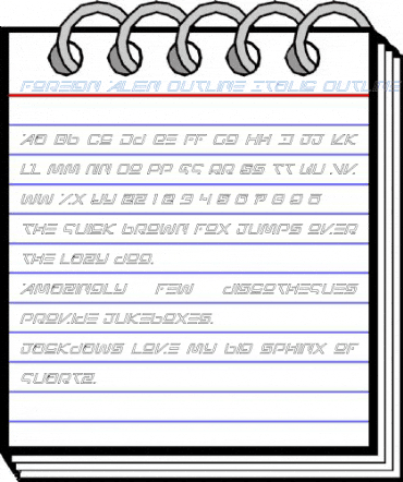 Foreign Alien Outline Italic Outline Italic Font