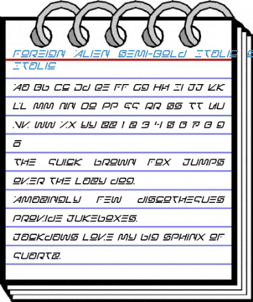 Foreign Alien Semi-Bold Italic Semi-Bold Italic Font