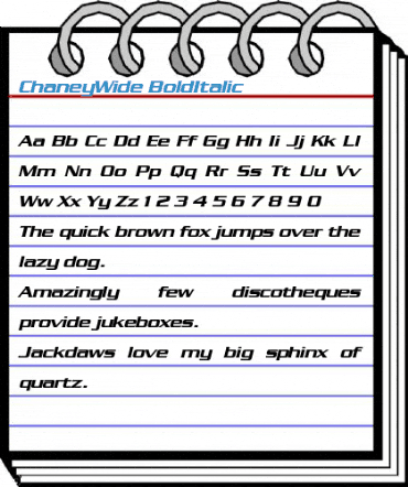 ChaneyWide BoldItalic Font