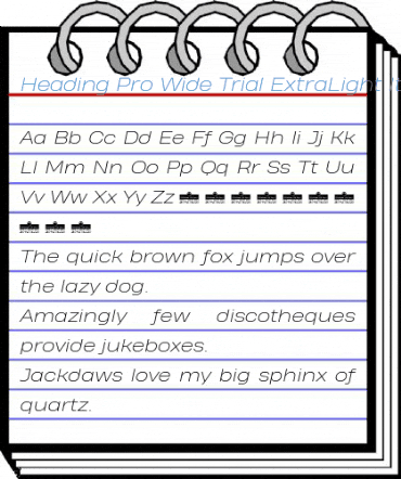 Heading Pro Wide Trial ExtraLight Italic Font