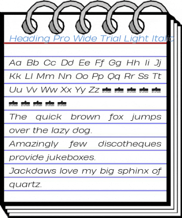 Heading Pro Wide Trial Light Italic Font