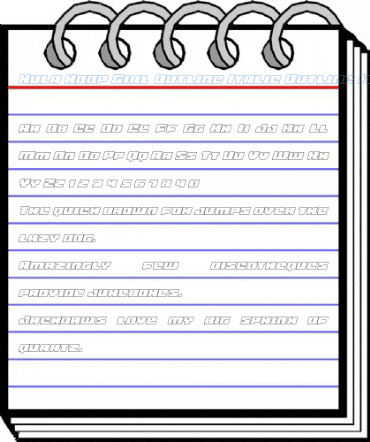 Hula Hoop Girl Outline Italic Outline Italic Font
