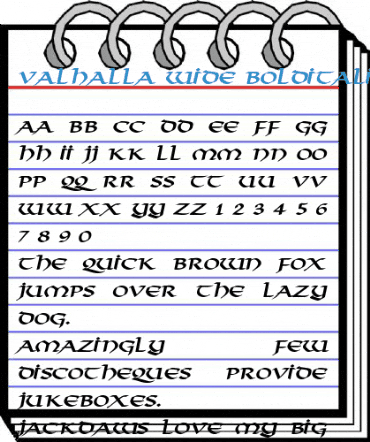 Valhalla Wide Font