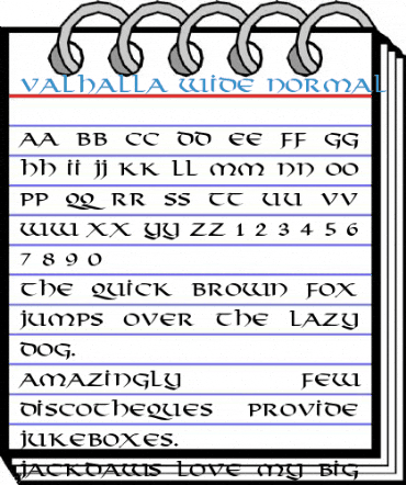 Valhalla Wide Font