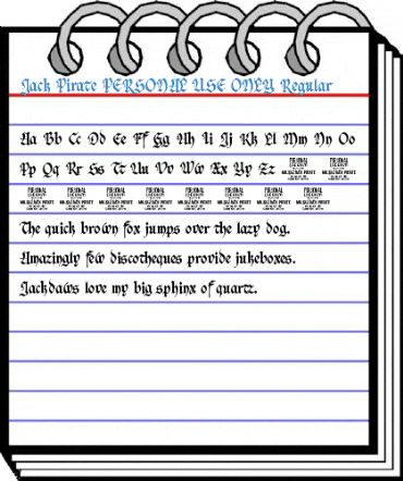 Jack Pirate PERSONAL USE ONLY Regular Font