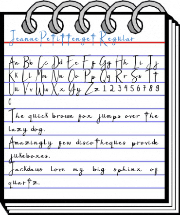 JeannePetittenget Regular Font
