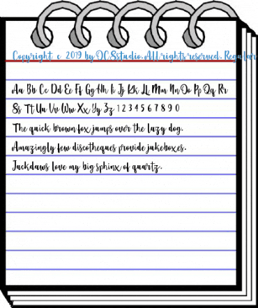 Copyright (c) 2019 by OCSstudio. All rights reserved. Regular Font
