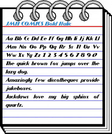 JMH COMICS Bold Italic Font