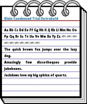 Klein Condensed Trial Extrabold Font