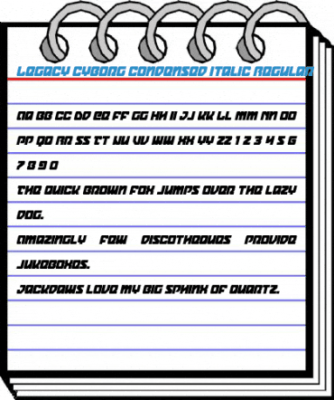 Legacy Cyborg Condensed Italic Regular Font