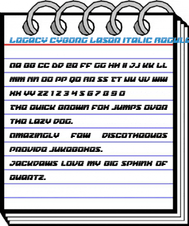 Legacy Cyborg Laser Italic Regular Font