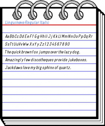 Linguineve Regular Italic Font