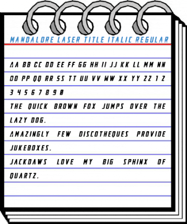 Mandalore Laser Title Italic Regular Font