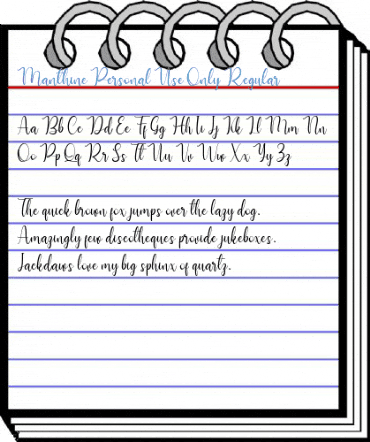Manthine Personal Use Only Regular Font