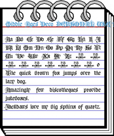 Middle Ages Deco PERSONAL USE Regular Font