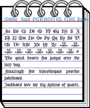 Middle Ages PERSONAL USE Regular Font