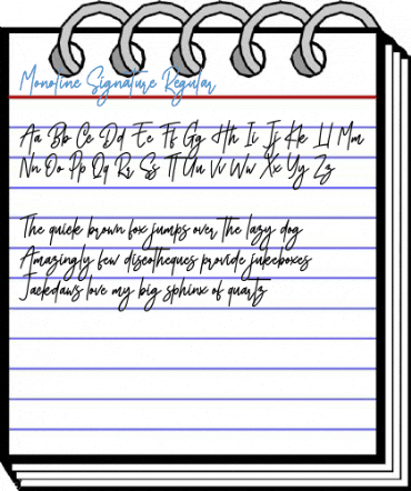 Monoline Signature Regular Font