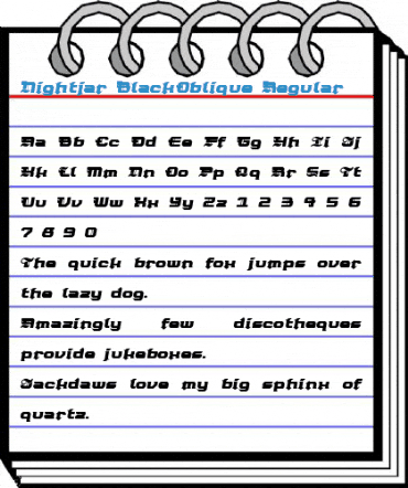 Nightjar BlackOblique Regular Font