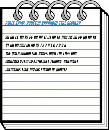 Peace & Houston Expanded Ital Regular Font