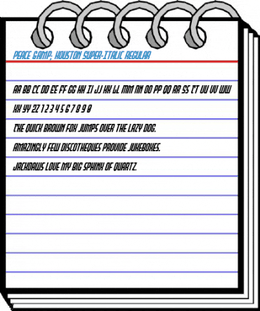 Peace & Houston Super-Italic Regular Font