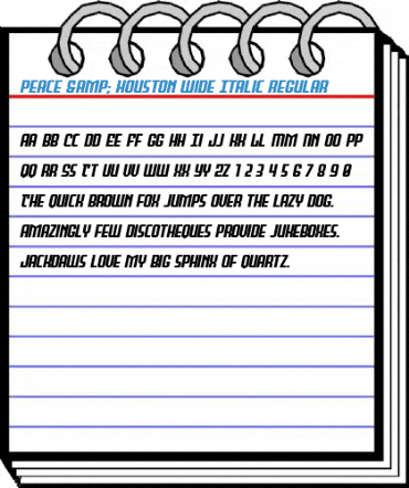 Peace & Houston Wide Italic Regular Font