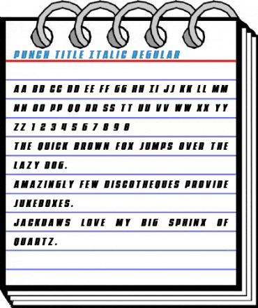 Punch Title Italic Regular Font