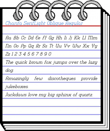 Charifa SerifLight Oblique Regular Font