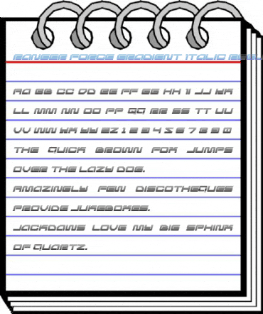 Ranger Force Gradient Italic Regular Font