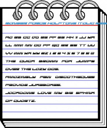 Ranger Force Halftone Italic Regular Font
