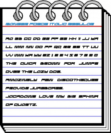 Ranger Force Italic Regular Font