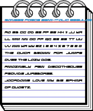 Ranger Force Semi-Italic Regular Font