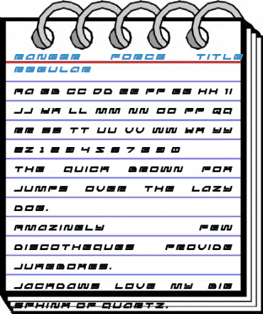 Ranger Force Title Italic Regular Font