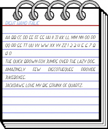 Right Hand Italic Font