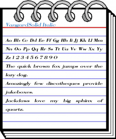 VangardSolid Italic Font