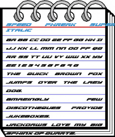 Speed Phreak Super-Italic Italic Font