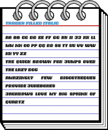 Trader Filled Italic Font