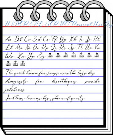 UNIVERSAL SCRIPT Personal Use Regular Font