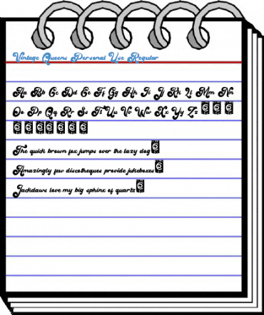 Vintage Queens Personal Use Regular Font