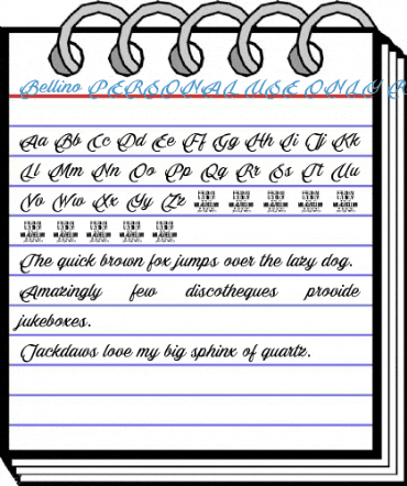 Bellino PERSONAL USE ONLY Regular Font