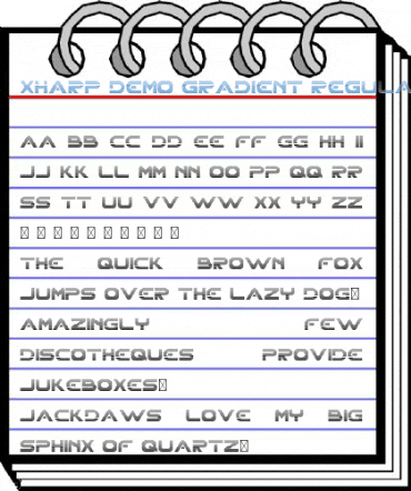 XHARP Demo Gradient Regular Font