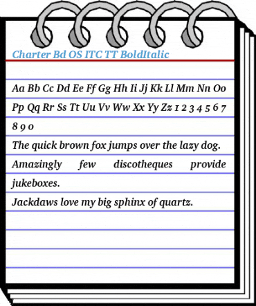 Charter Bd OS ITC TT BoldItalic Font