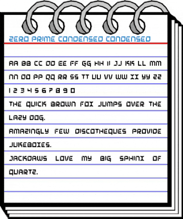 Zero Prime Condensed Condensed Font