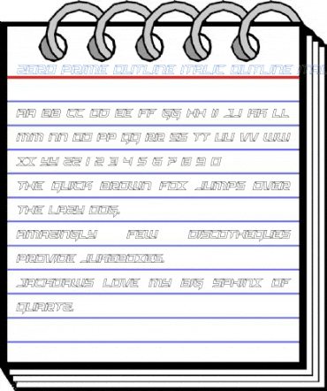 Zero Prime Outline Italic Outline Italic Font