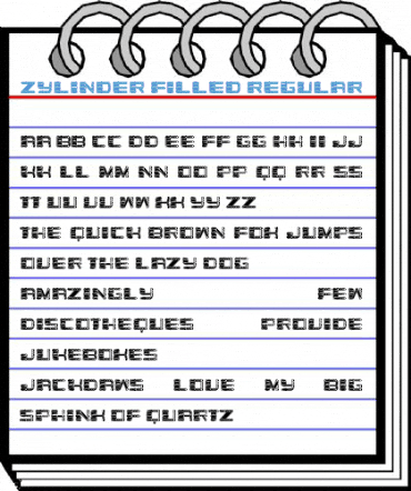 Zylinder Filled Regular Font